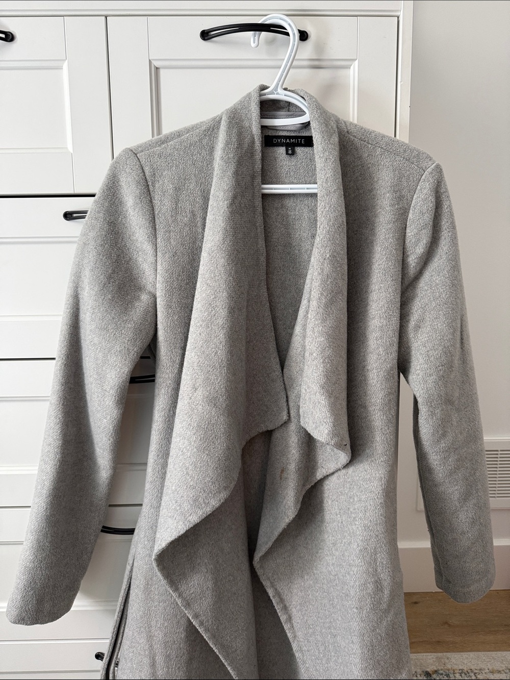 Dynamite Gray Waterfall Wool Coat